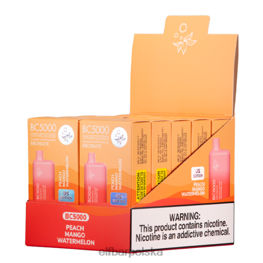 ELFBAR brzoskwinia mango arbuz bc5000 konsumencki - pojedynczy - 50mg 2H2D3