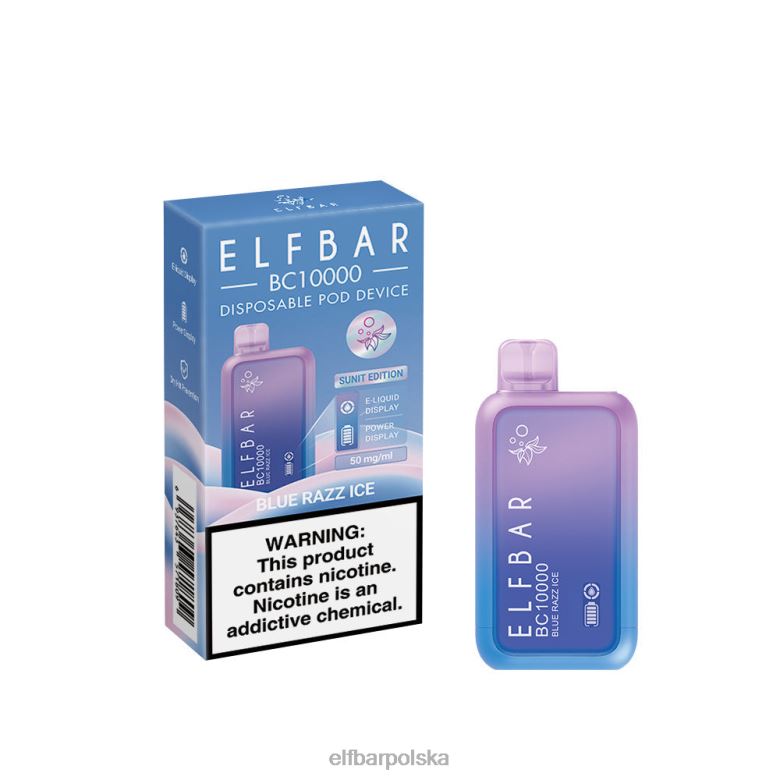 ELFBAR Najlepszy jednorazowy vape bc10000 o najlepszym smaku. Najlepsza sprzedaż 46XNB10 niebieski razz lód