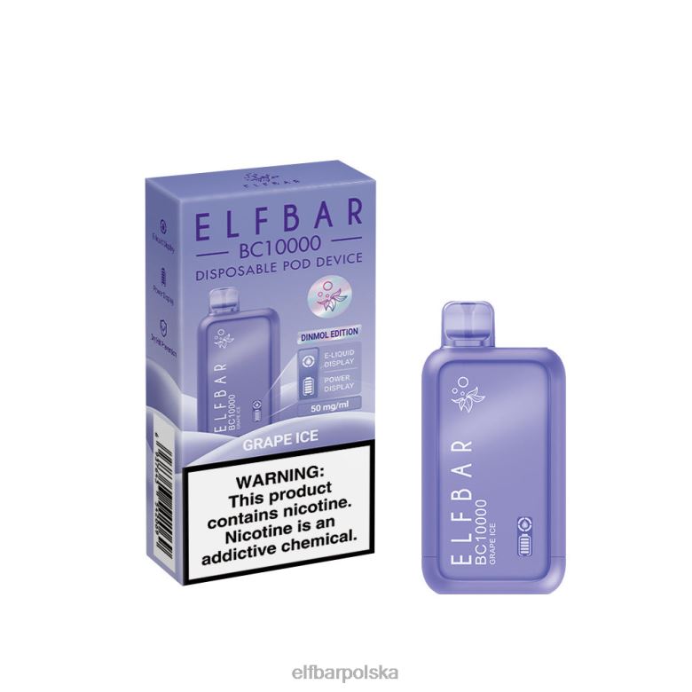 ELFBAR Najlepszy jednorazowy vape bc10000 o najlepszym smaku. Najlepsza sprzedaż 46XNB14 lód winogronowy