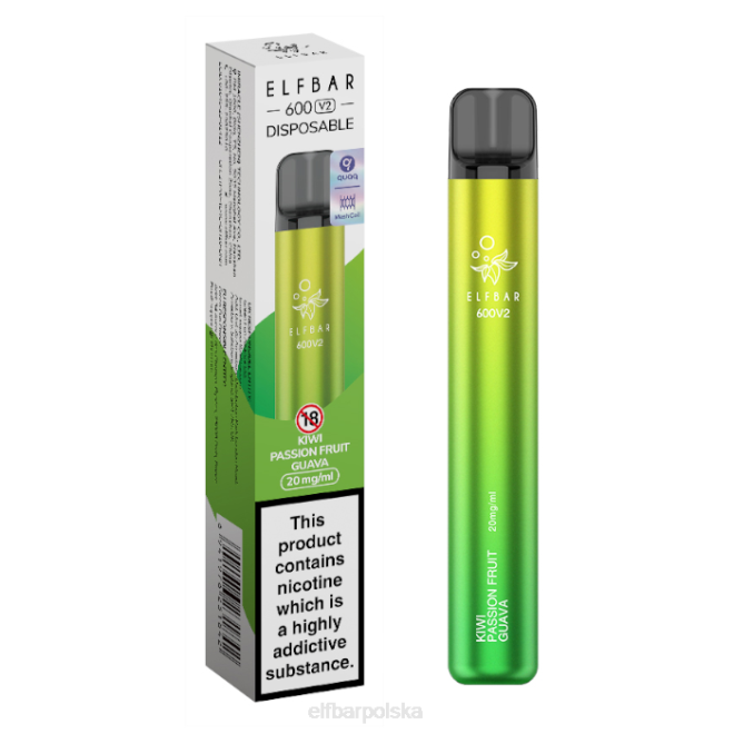 Waporyzator jednorazowy elfbar 600v2 - 20mg 42RP12 kiwi, marakuja, gujawa