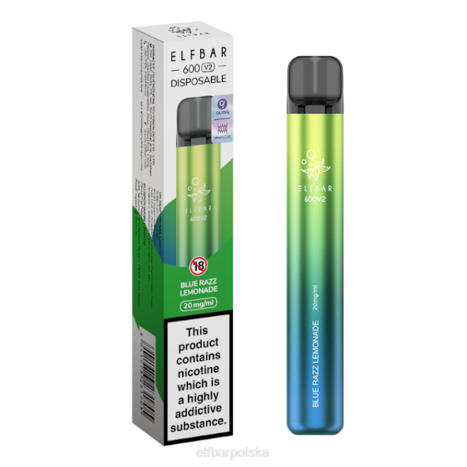 Waporyzator jednorazowy elfbar 600v2 - 20mg 42RP13 niebieska lemoniada razz