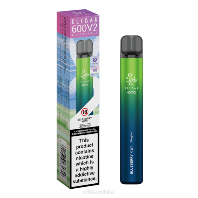 Waporyzator jednorazowy elfbar 600v2 - 20mg 42RP23 kiwi jagodowe