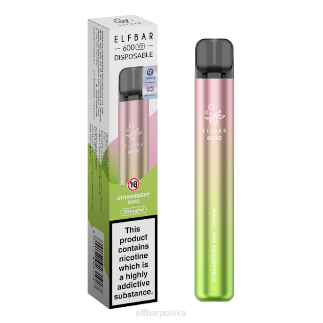Waporyzator jednorazowy elfbar 600v2 - 20mg 42RP3 kiwi truskawkowe