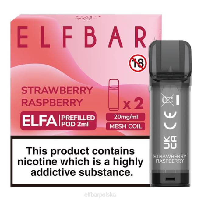elfbar elfa kapsułka - 2ml - 20mg (2 opakowania) 42RP112 truskawka malina