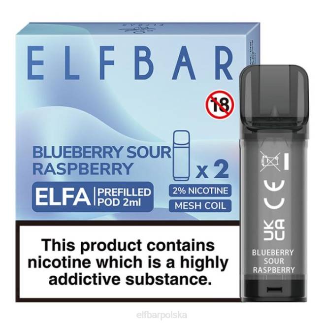elfbar elfa kapsułka - 2ml - 20mg (2 opakowania) 42RP114 jagoda kwaśna malina