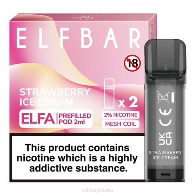 elfbar elfa kapsułka - 2ml - 20mg (2 opakowania) 42RP115 lody truskawkowe