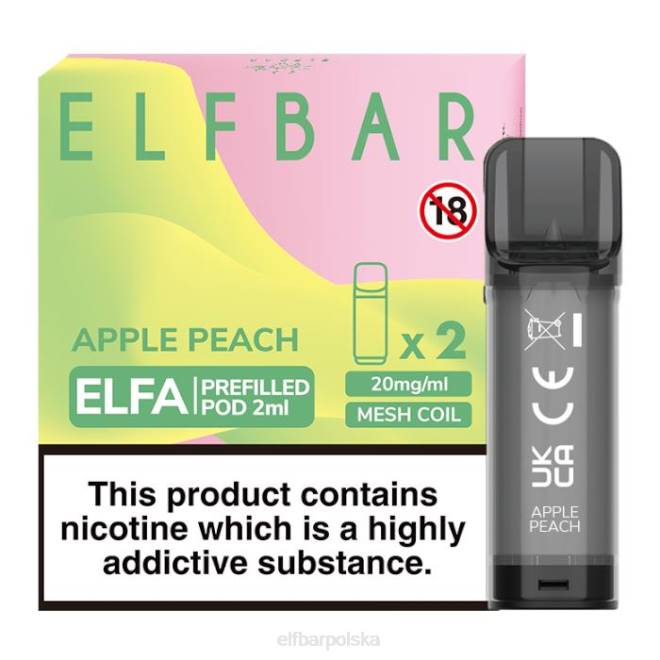 elfbar elfa kapsułka - 2ml - 20mg (2 opakowania) 42RP116 jabłko brzoskwinia