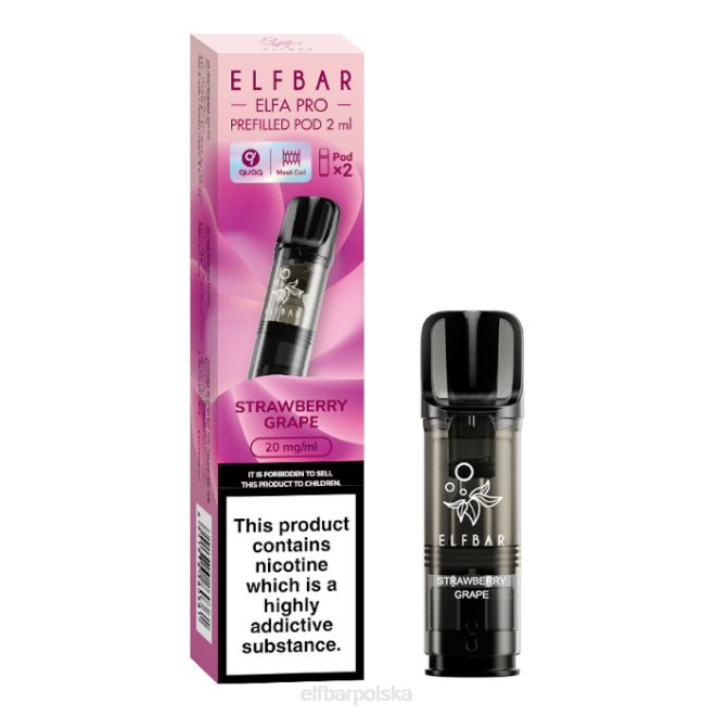 elfbar elfa pro napełnione kapsułki - 20 mg - 2 szt 42RP94 winogrono truskawkowe