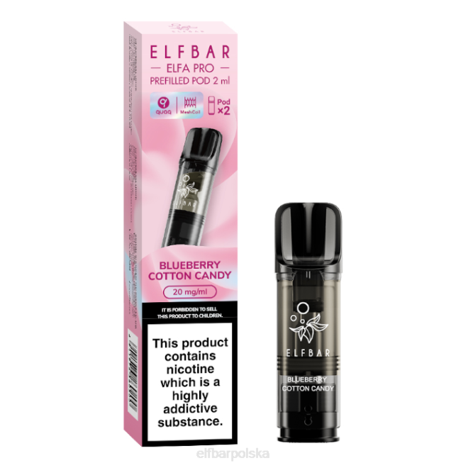 elfbar elfa pro napełnione kapsułki - 20 mg - 2 szt 42RP97 chmurka jagodowa